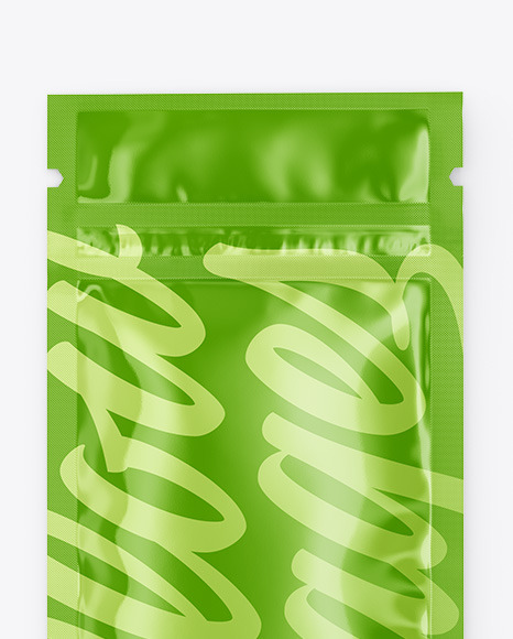 Glossy Sachet w/ Zipper Mockup