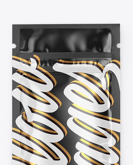 Glossy Sachet w/ Zipper Mockup