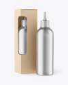 Metallic Bottle w/ Kraft Box Mockup