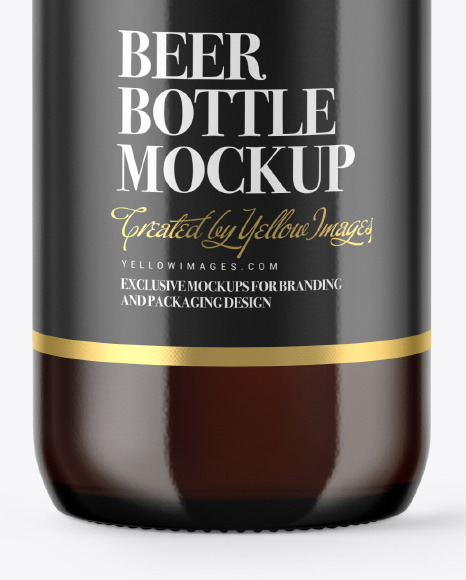 Amber Beer Bottle Mockup