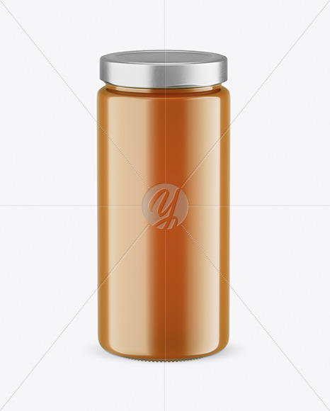 Clear Glass Raw Honey Jar Mockup