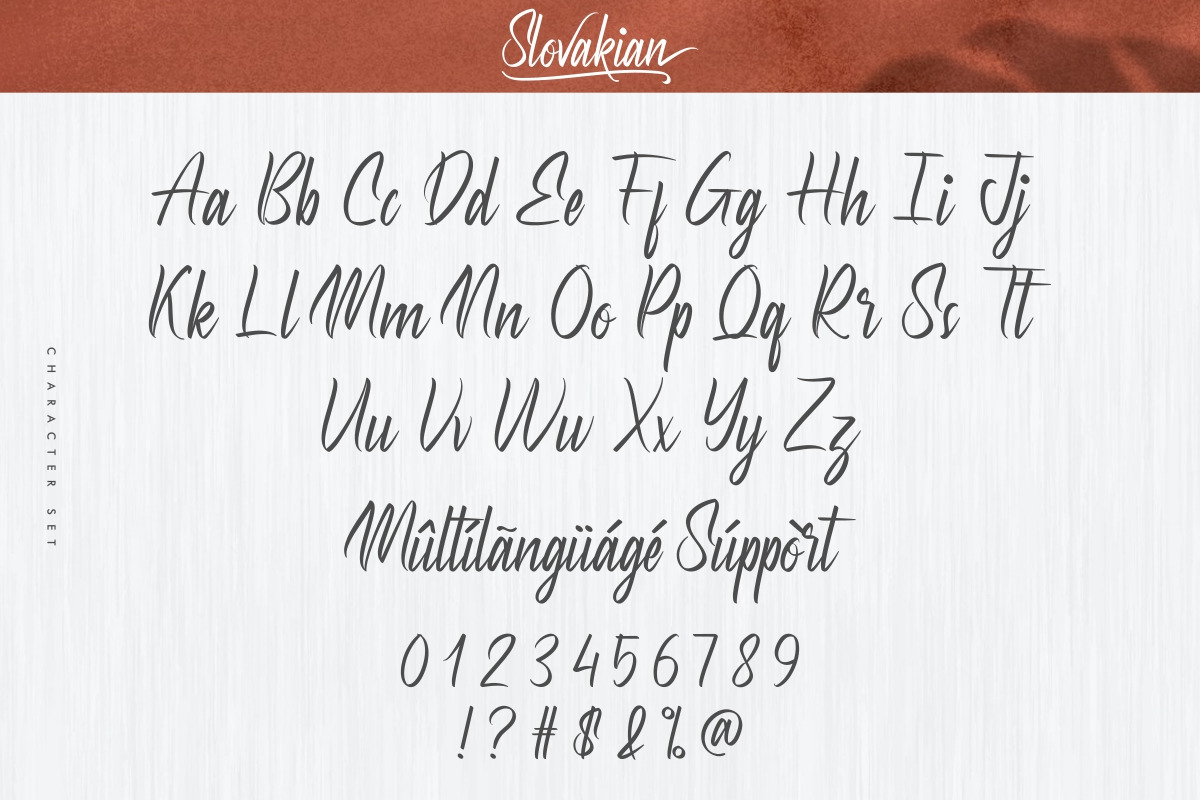 Slovakian Brush Script Calligraphy Font