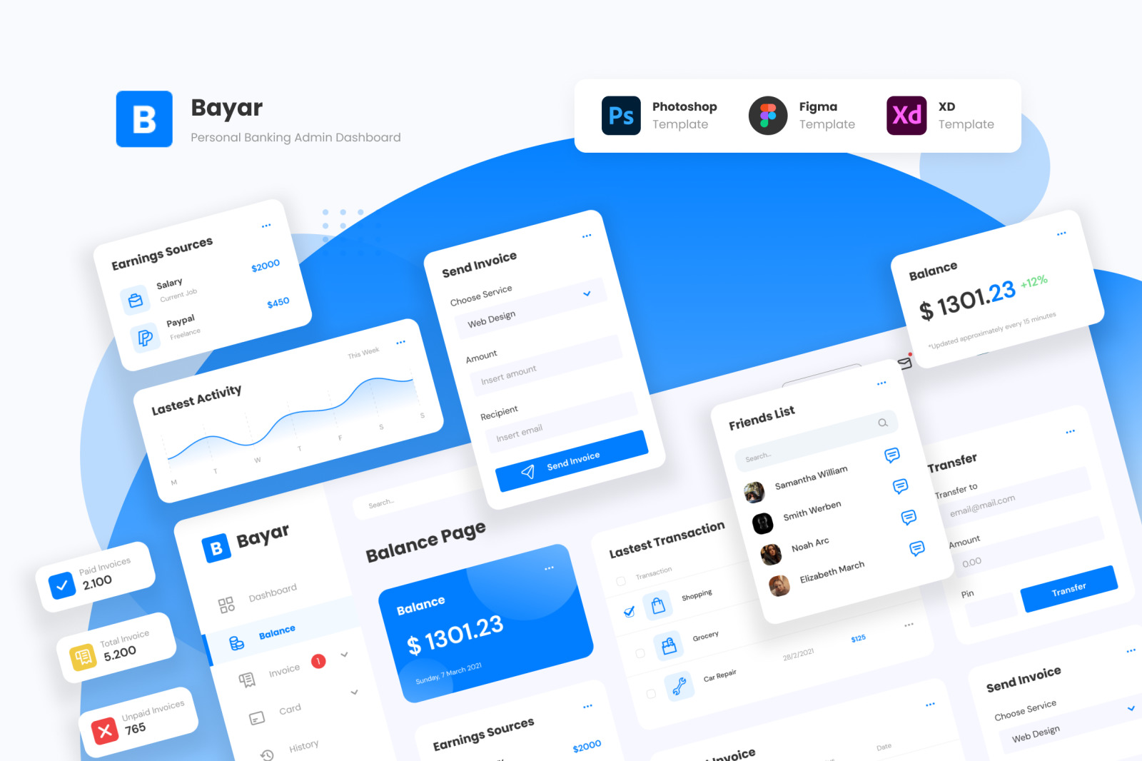 Bayar - Simple Personal Banking Admin Dashboard