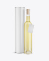 Clear Glass White Wine Bottle With Tube Mockup