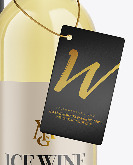 Clear Glass White Wine Bottle With Tube Mockup