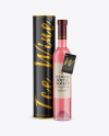 Clear Glass Pink Wine Bottle With Tube Mockup