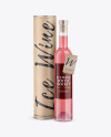 Clear Glass Pink Wine Bottle With Tube Mockup