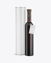 Antique Green Glass Red Wine Bottle With Tube Mockup