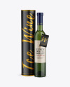 Green Glass White Wine Bottle With Tube Mockup