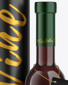 Amber Glass Red Wine Bottle With Tube Mockup