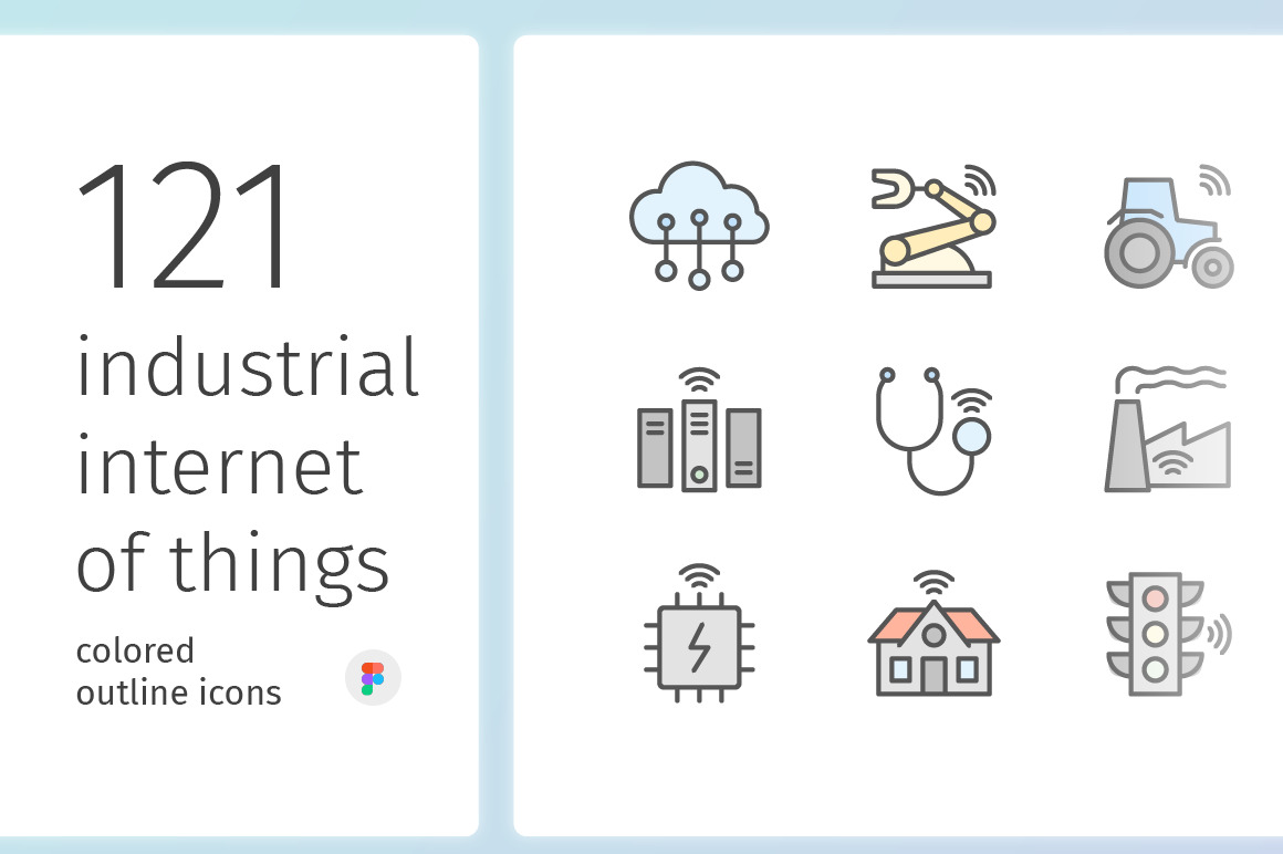 IIoT colored outline iconset