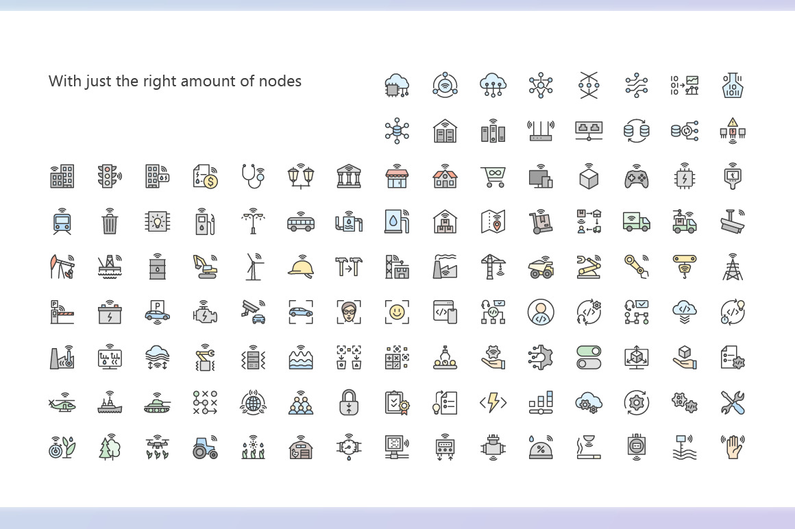 IIoT colored outline iconset