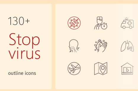 Stop virus outline iconset - Lab testing