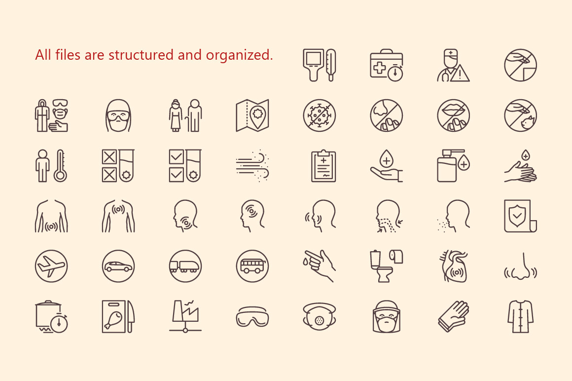 Stop virus outline iconset Stop virus outline iconset