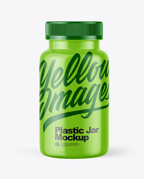 Glossy Plastic Jar Mockup - Round+Plastic+Bottle+Mockup