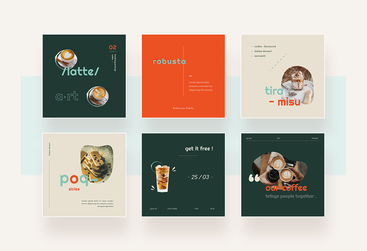 Elegant Coffee Shop Instagram Post and Story Template Elegant Coffee Shop Instagram Post and Story Template