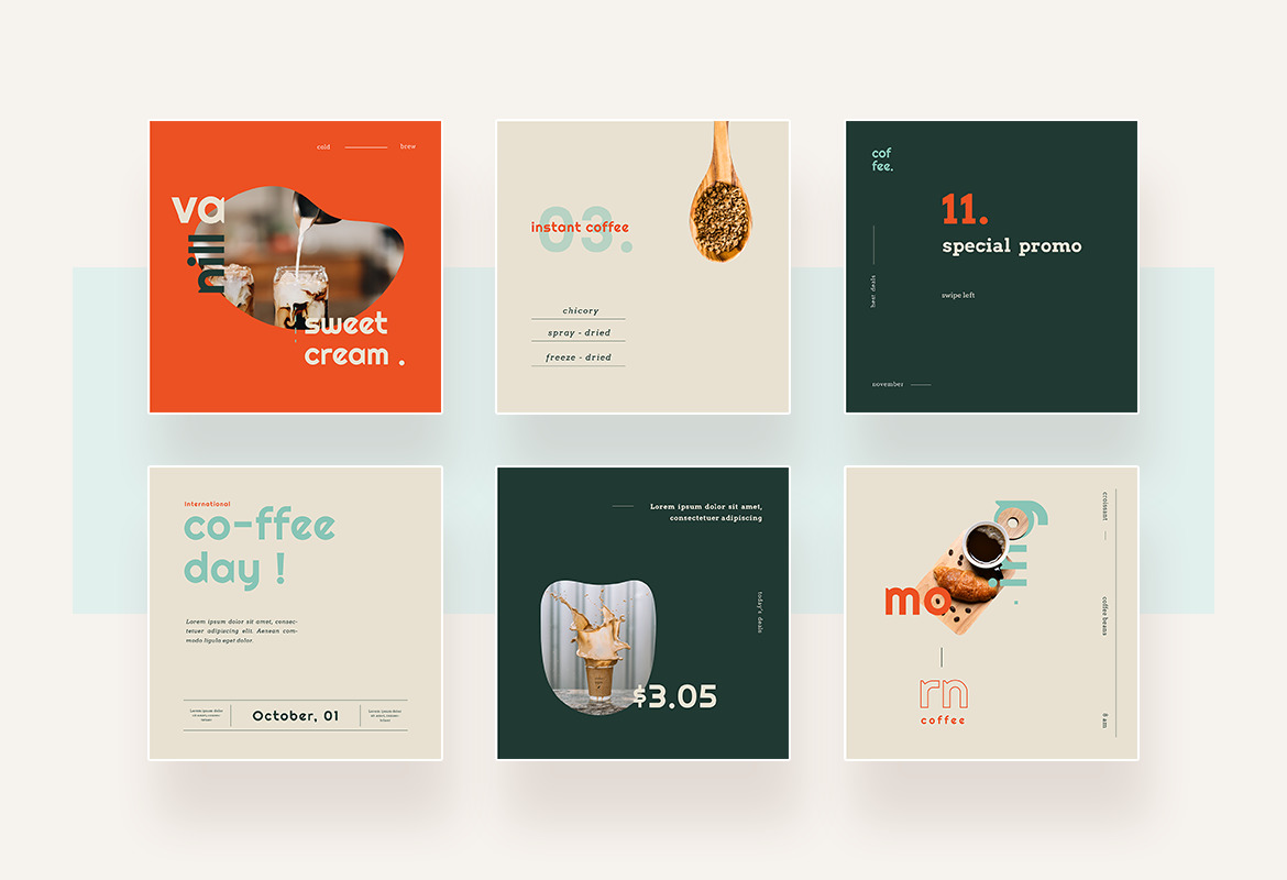 Elegant Coffee Shop Instagram Post and Story Template Elegant Coffee Shop Instagram Post and Story Template