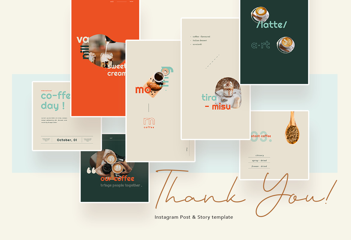 Elegant Coffee Shop Instagram Post and Story Template Elegant Coffee Shop Instagram Post and Story Template