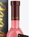 Clear Glass Pink Wine Bottle With Box Mockup