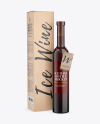 Amber Glass Red Wine Bottle With Box Mockup