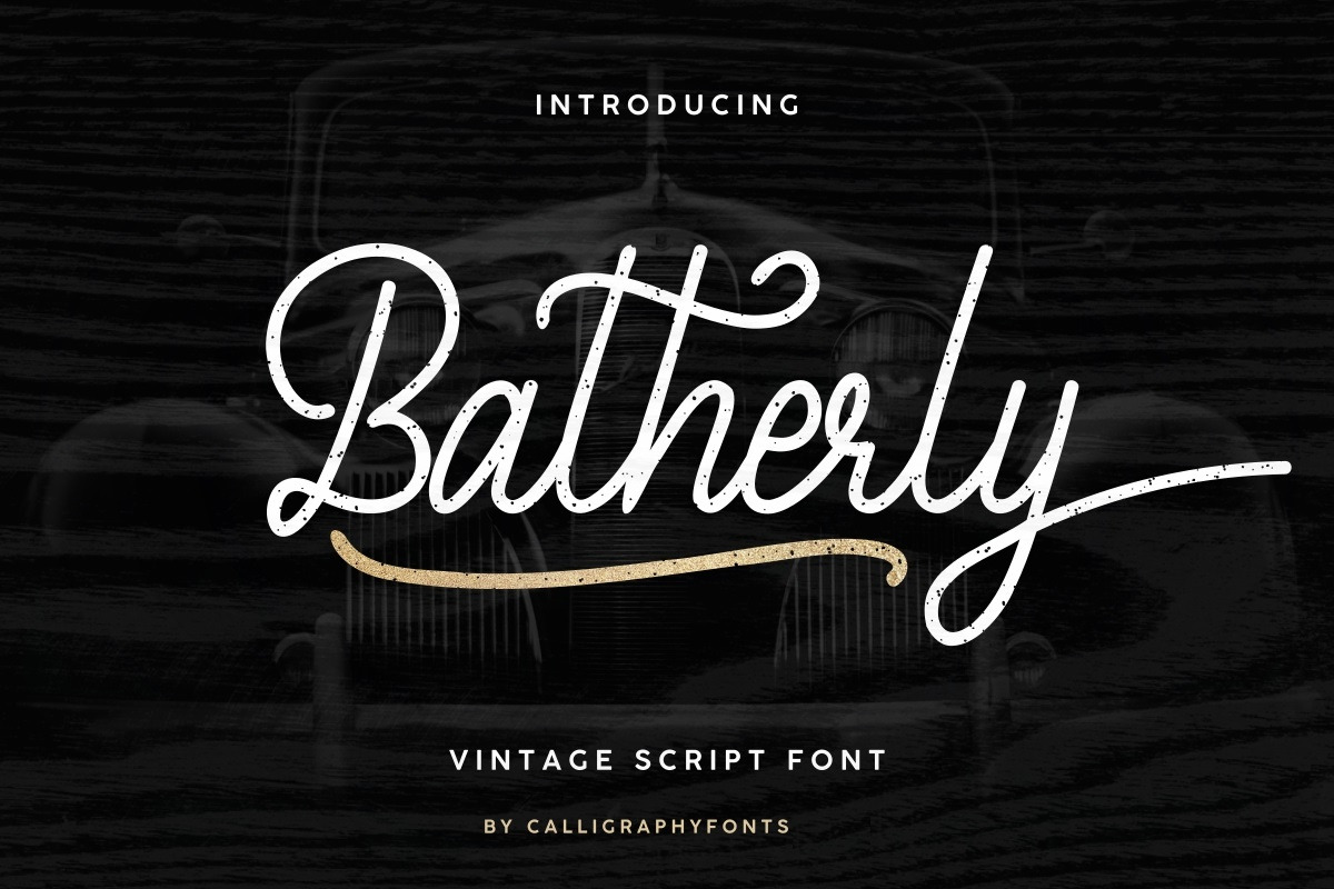 Batherly Vintage Script Font Batherly Vintage Script Font
