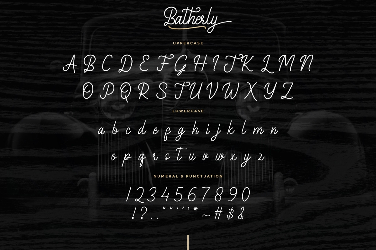 Batherly Vintage Script Font Batherly Vintage Script Font