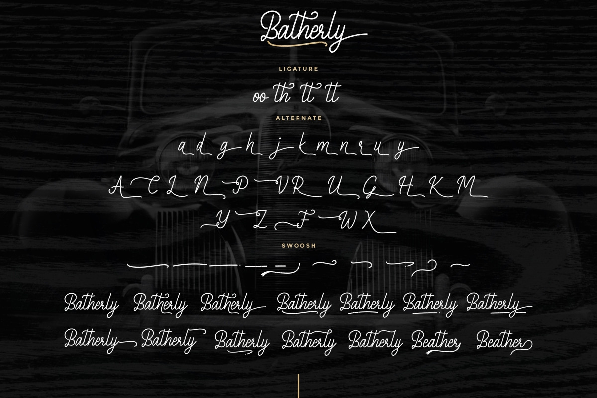 Batherly Vintage Script Font Batherly Vintage Script Font