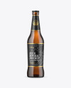 500ml Amber Beer Bottle Mockup