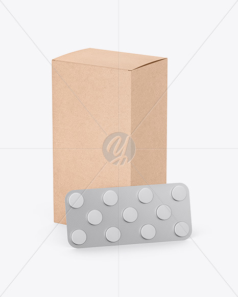 Kraft Box W/ Blister Pack Mockup