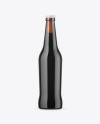 500ml Dark Amber Stout Beer Bottle Mockup