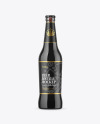 500ml Dark Amber Stout Beer Bottle Mockup