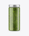 Сlear Glass Jar with Pesto Mockup