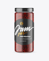 Сlear Glass Jar with Raspberry Jam Mockup