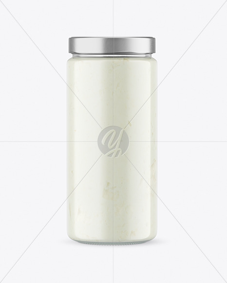 Сlear Glass Jar with Coconut Butter Mockup