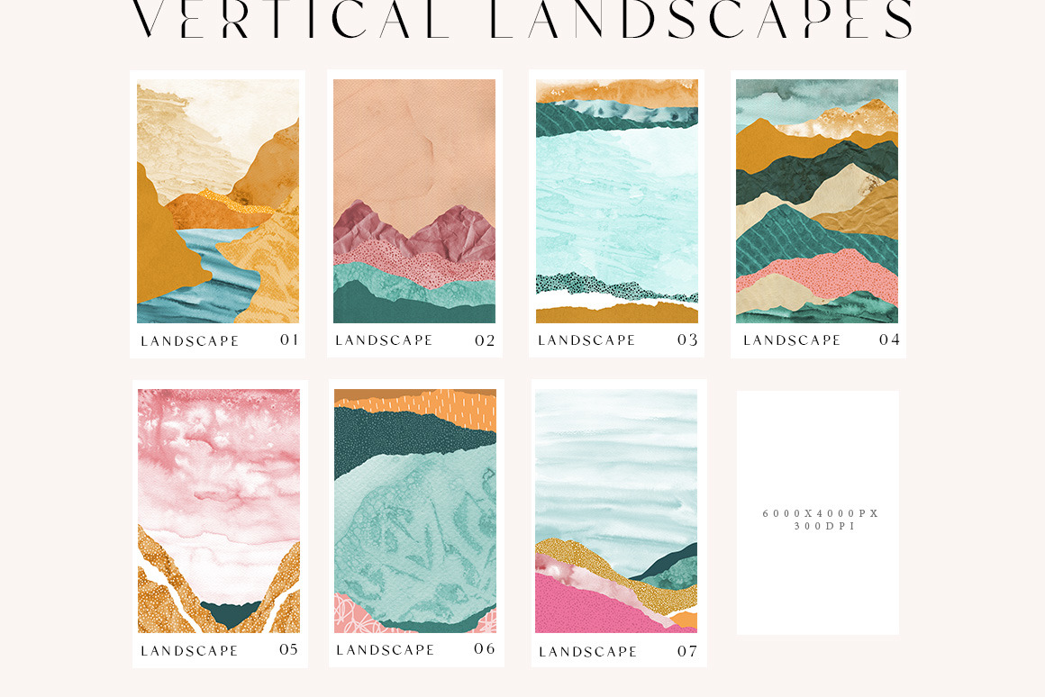 Abstract Landscape Watercolor Papers