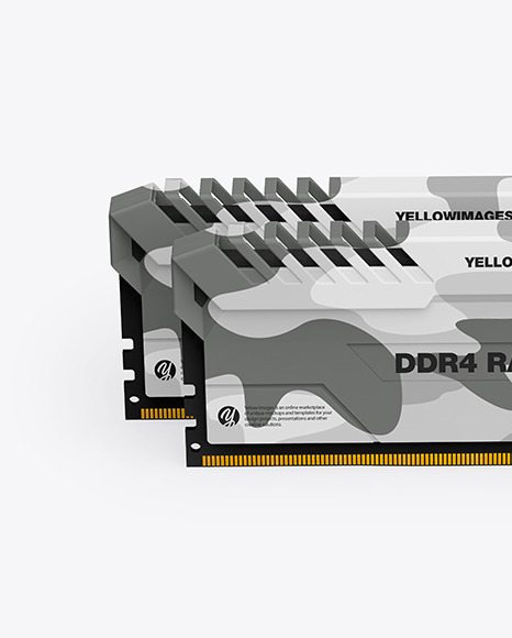 Two Modules of DDR4 RAM Mockup