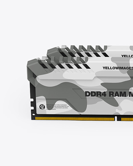 Two Modules of DDR4 RAM Mockup