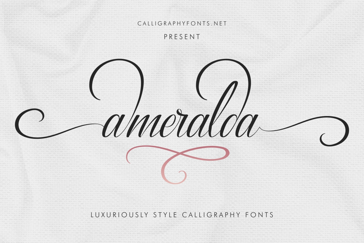 Ameralda Calligraphy Font Ameralda Calligraphy Font