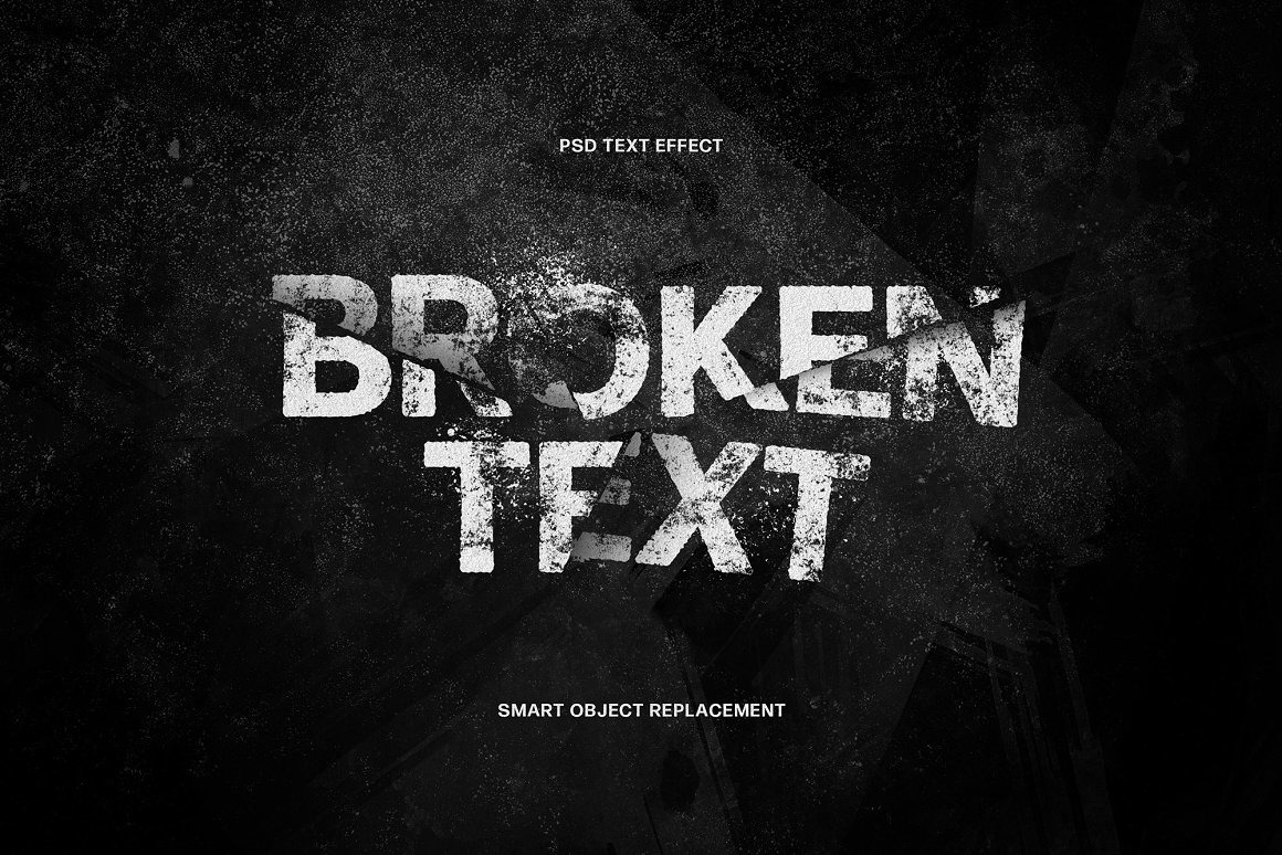 Broken Text Photoshop Effect Broken Text Photoshop Effect
