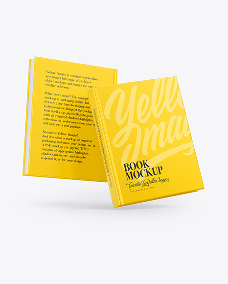 Two Hardcover Books w/ Matte Covers Mockup