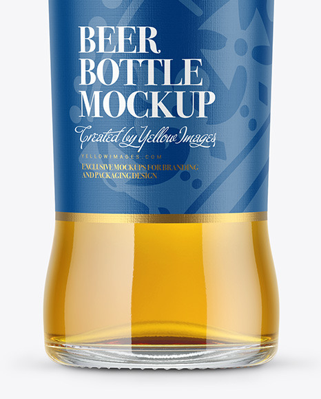 500ml Clear Glass Lager Beer Bottle Mockup