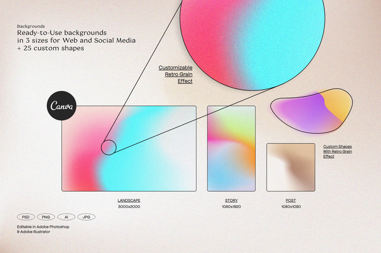 Angeles - Retro Gradients & Shapes Angeles - Retro Gradients & Shapes