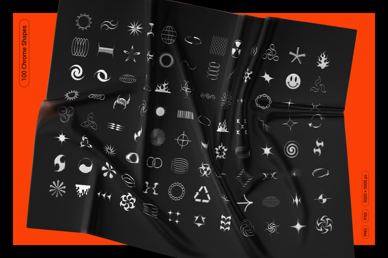 Chrome & vector abstract shapes bundle – 200 geometric design elements Chrome & vector abstract shapes bundle – 200 geometric design elements