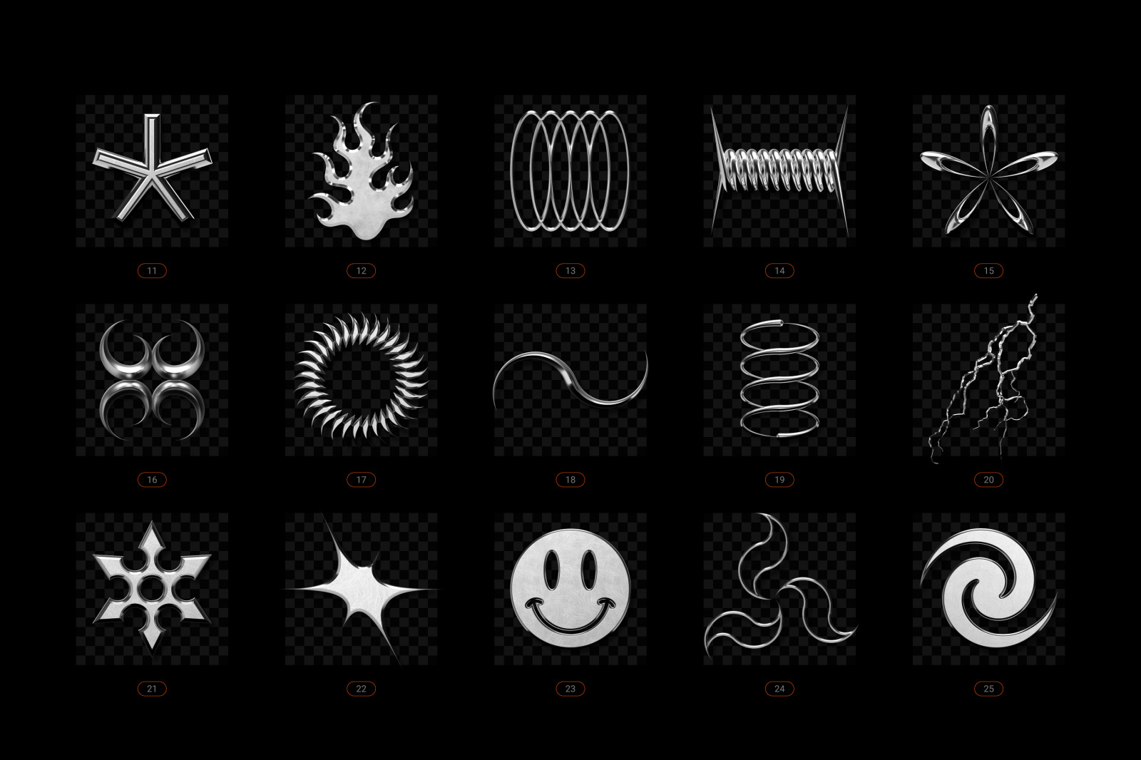 Chrome & vector abstract shapes bundle – 200 geometric design elements Chrome & vector abstract shapes bundle – 200 geometric design elements