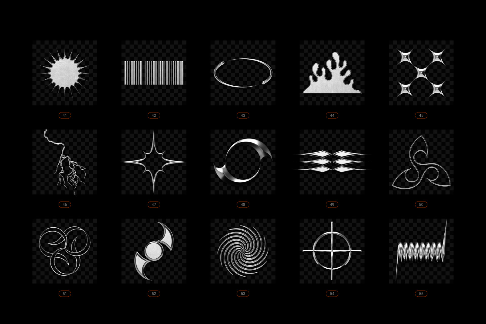 Chrome & vector abstract shapes bundle – 200 geometric design elements Chrome & vector abstract shapes bundle – 200 geometric design elements
