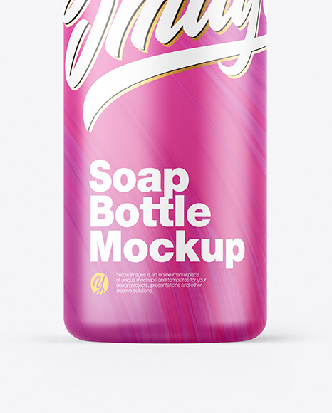 Matte Soap Bottle w/ Pump Mockup