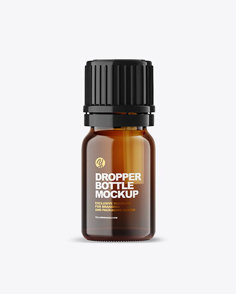 Amber Glass Dropper Bottle Mockup