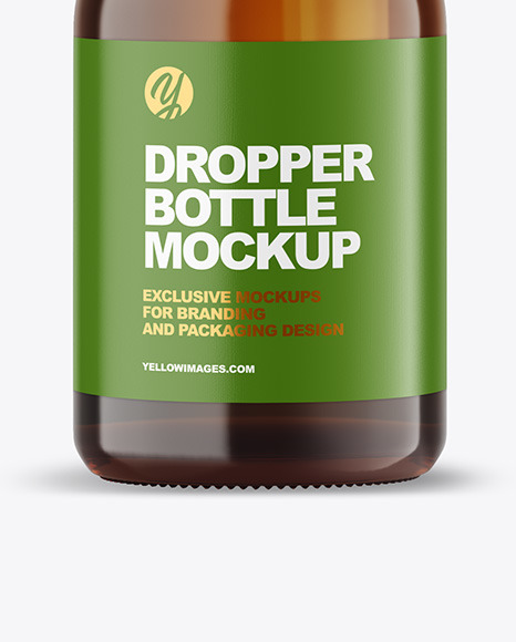 Amber Glass Dropper Bottle Mockup