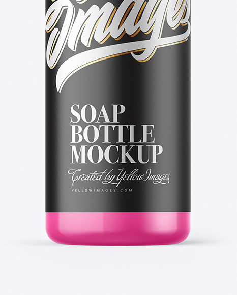 Glossy Soap Bottle w/ Pump Mockup