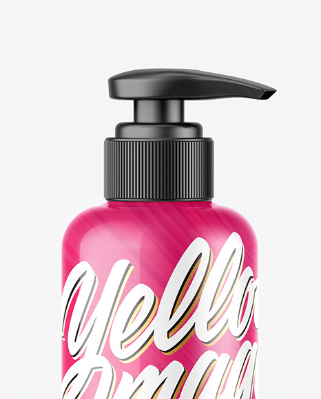 Glossy Soap Bottle w/ Pump Mockup